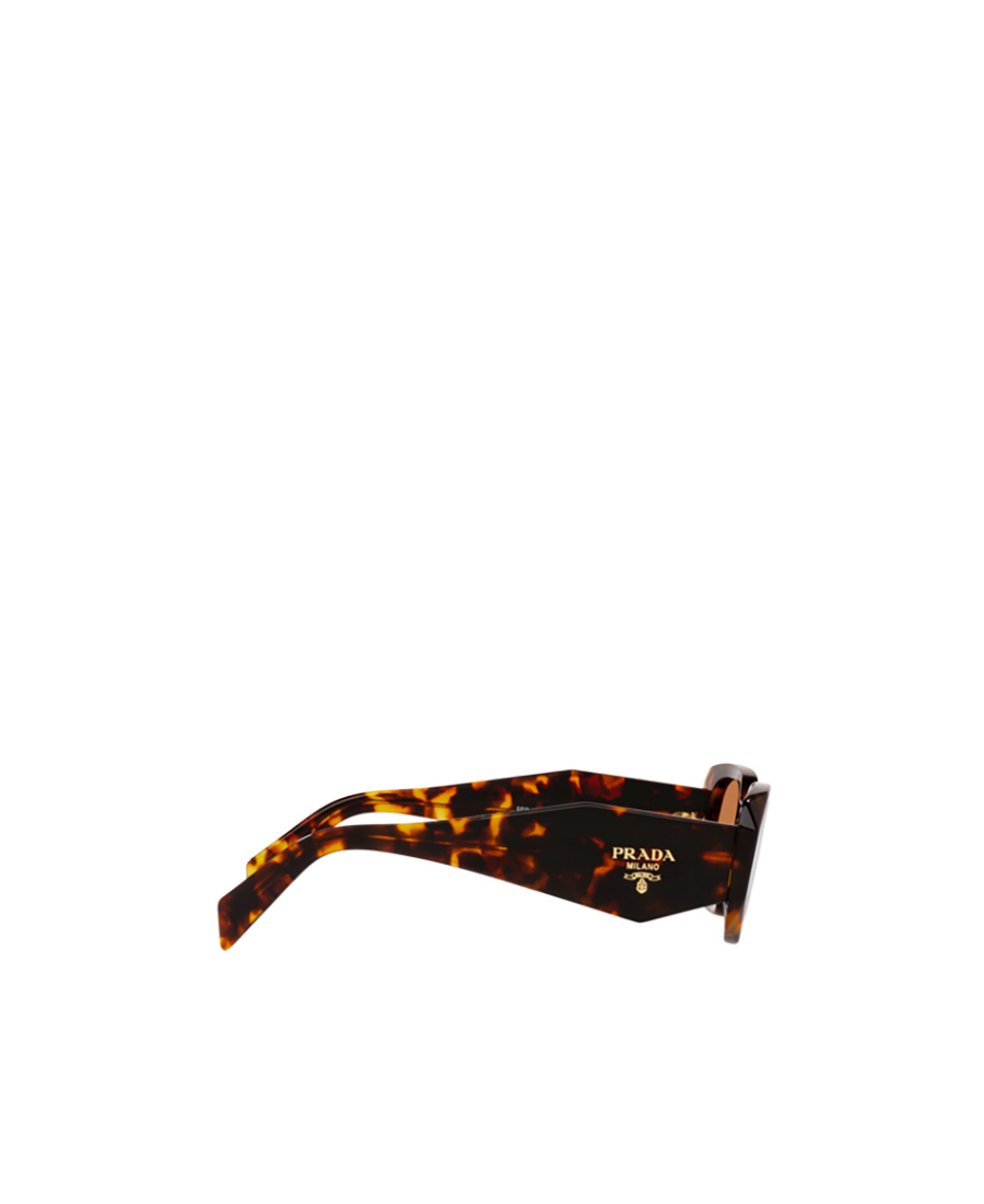 Shop Prada Eyewear Rectangular Frame Sunglasses In Brown