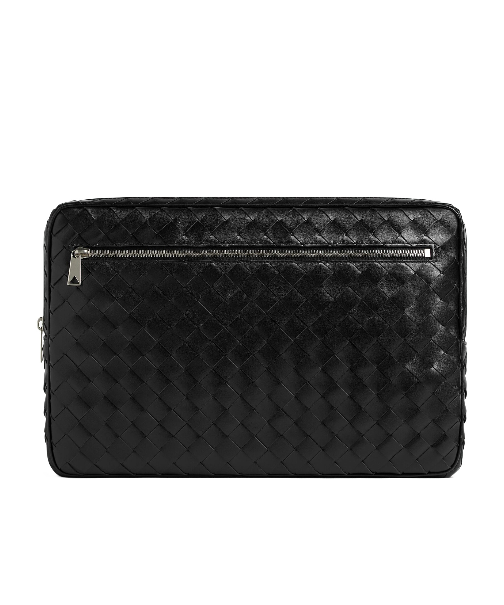 Bottega Veneta Intrecciato Leather Laptop Bag In Black