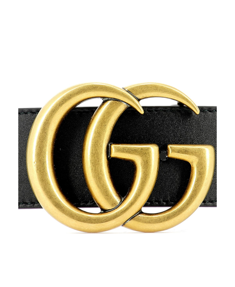 Gucci Glossy Finish Regular Belt With Bold Double G Buckle In Nude