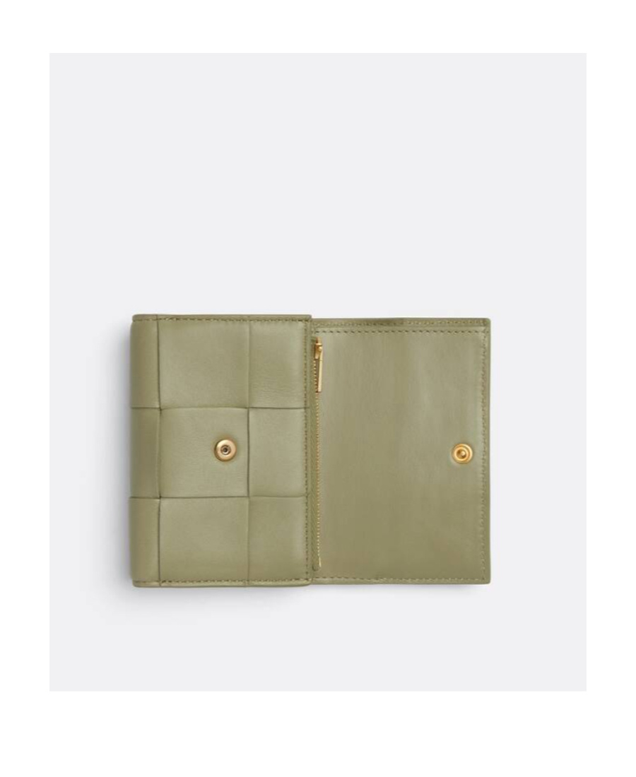 Bottega Veneta Trifold Zip Wallet In Nude