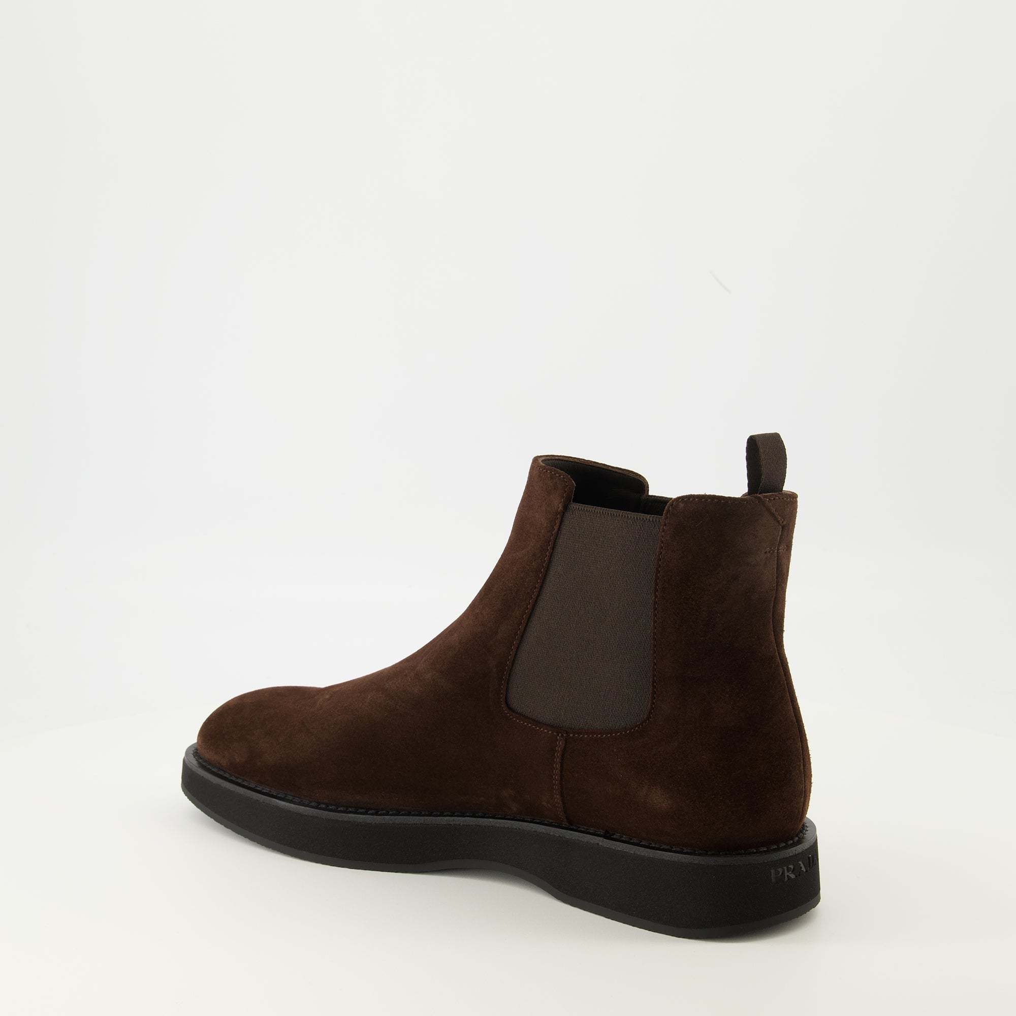 Prada Side Elasticated Boots In Brown