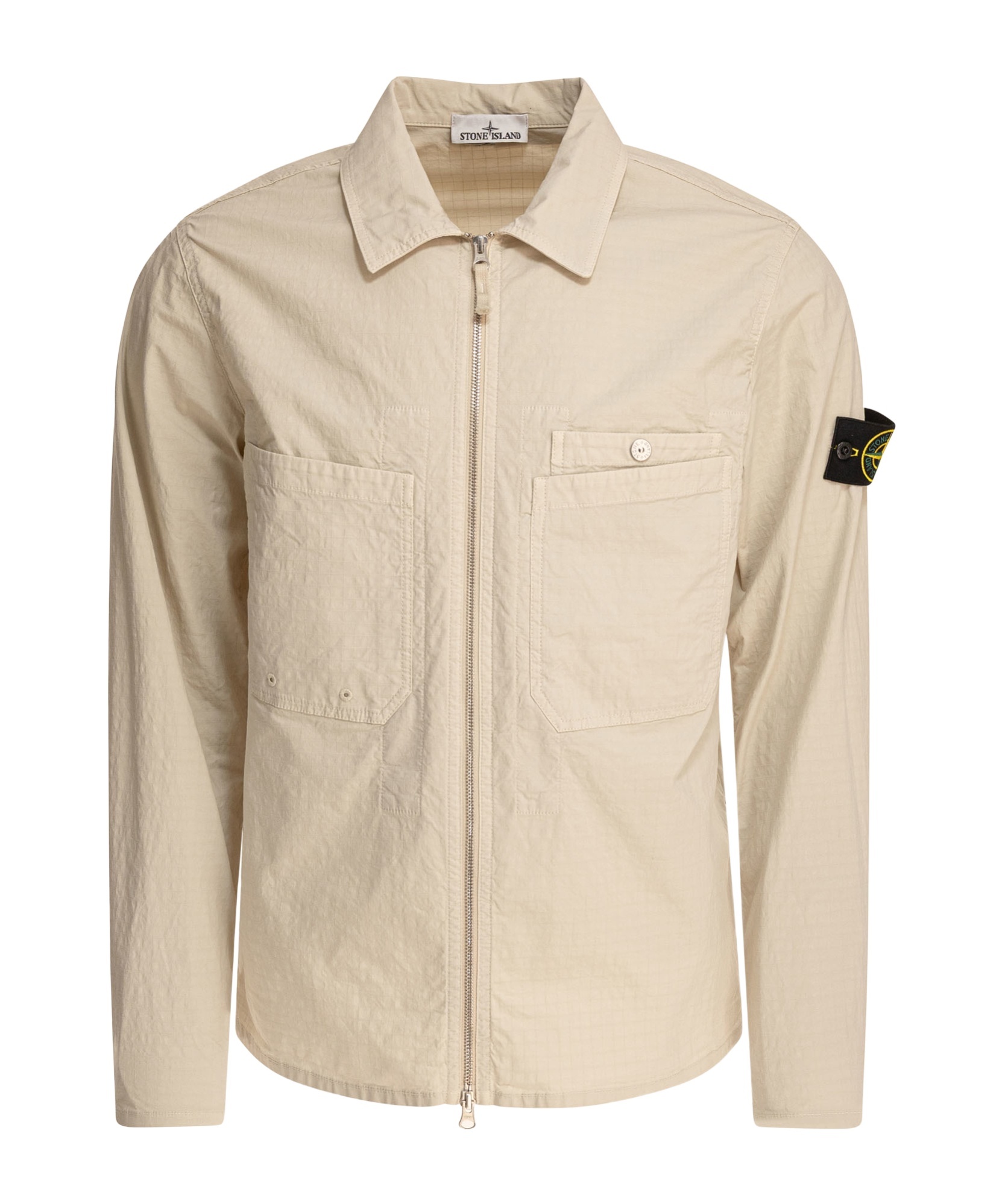 Stone Island Long Sleeve Shirt Jacket In Sand-colored