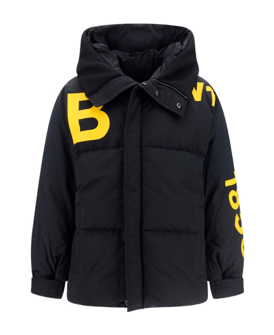 Burberry Horseferry Print Hooded Down Puffer Jacket In Black