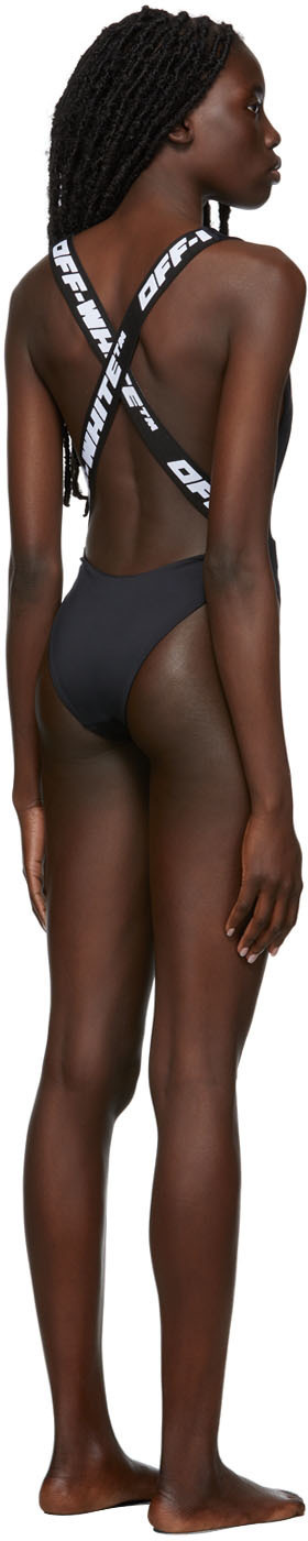 Off-white Logo-appliqué Swimsuit In Black