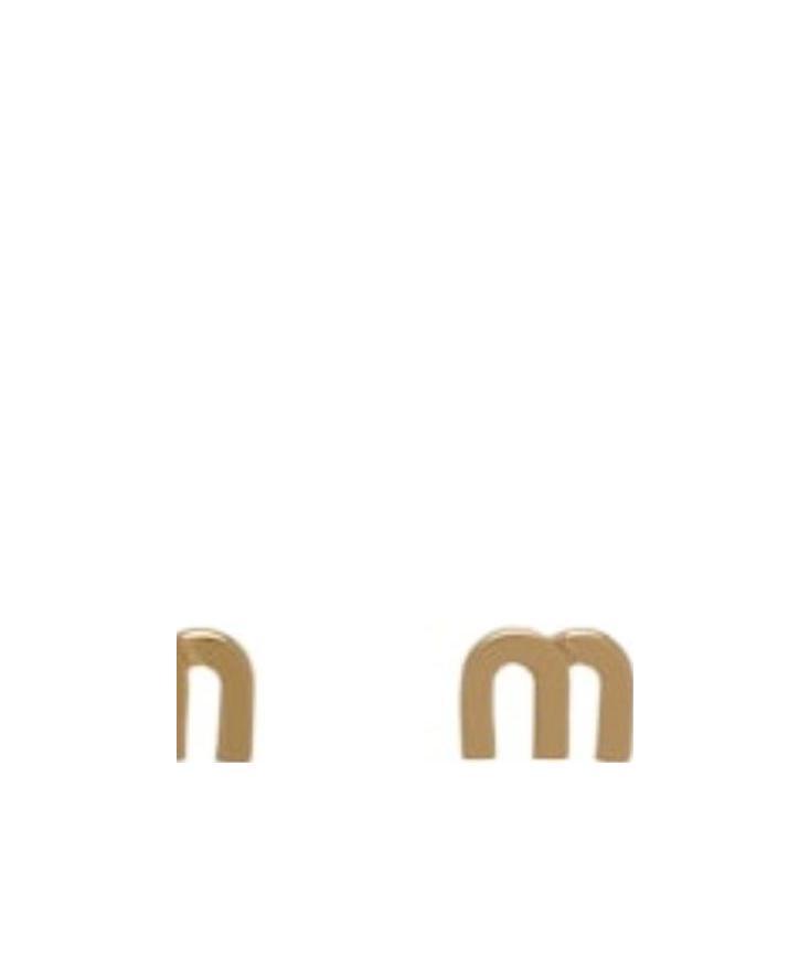 Miu Miu Enameled Monogram Stud Earrings In Gray