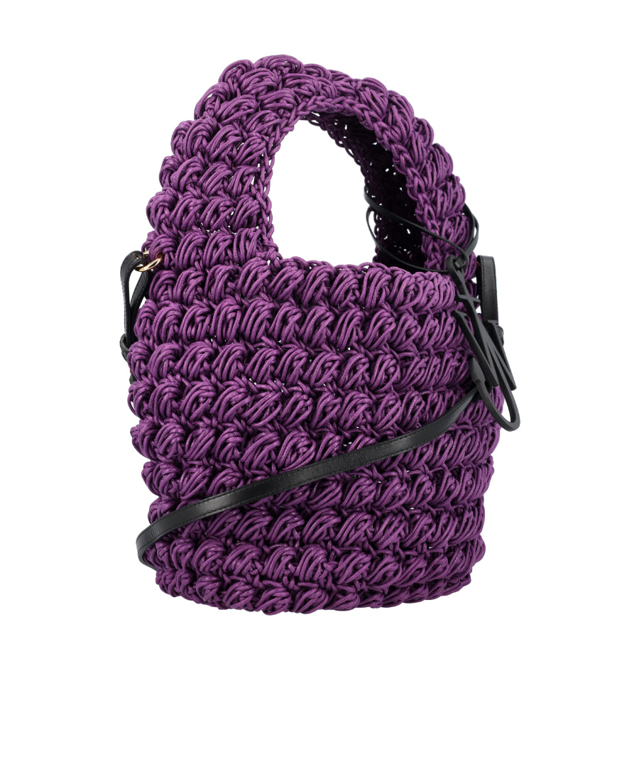 Jw Anderson Popcorn Basket Tote Bag In Purple