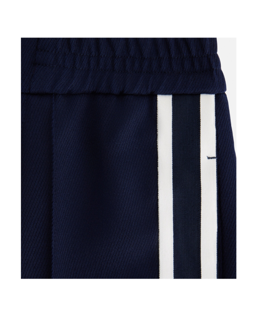 Shop Ami Alexandre Mattiussi Stripe-detail Straight-leg Trousers In Black
