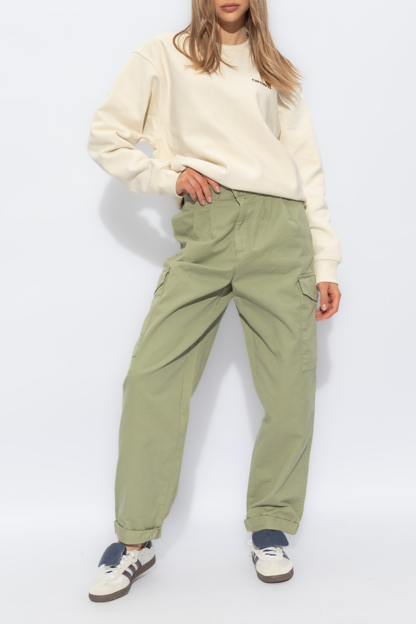 Carhartt Belt Loop Work Casual Pants In Nude