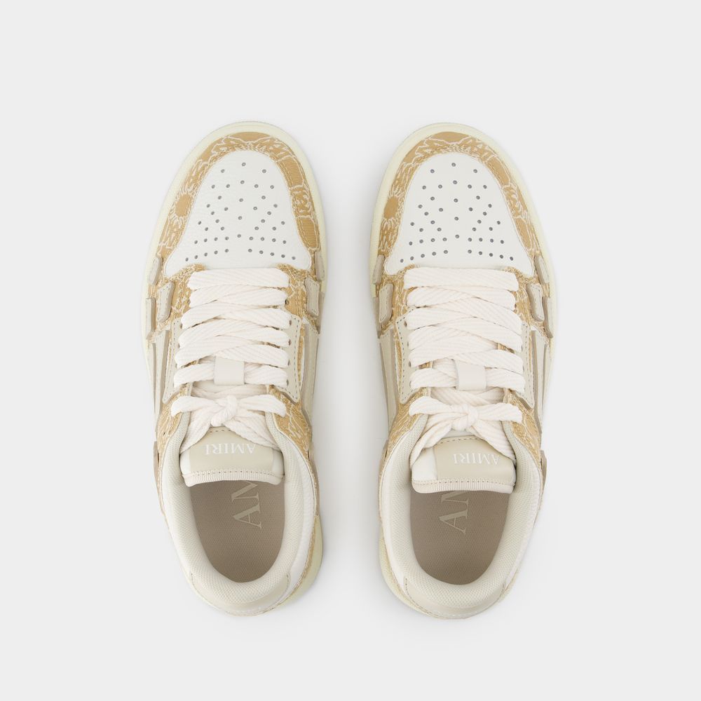 Amiri Ma Quad Skel Top Low Sneakers In White