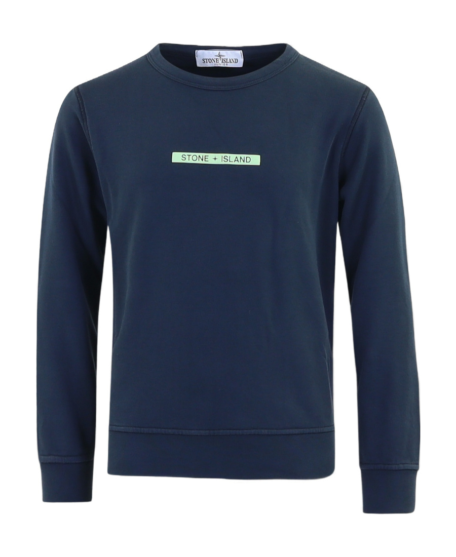 Stone Island Logo Long-sleeved Sweater In Blue