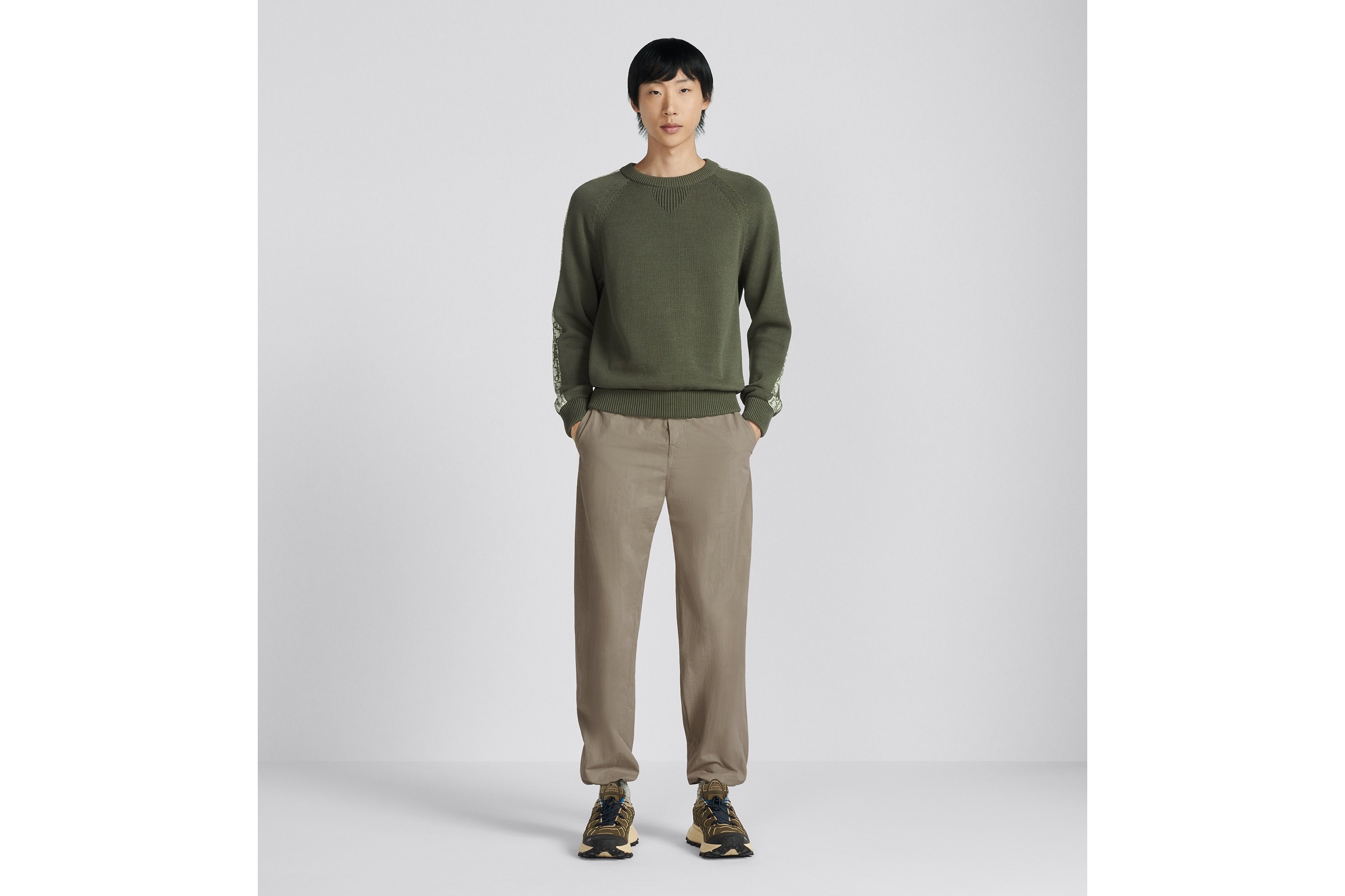 Dior Logo Casual Pants In Gray