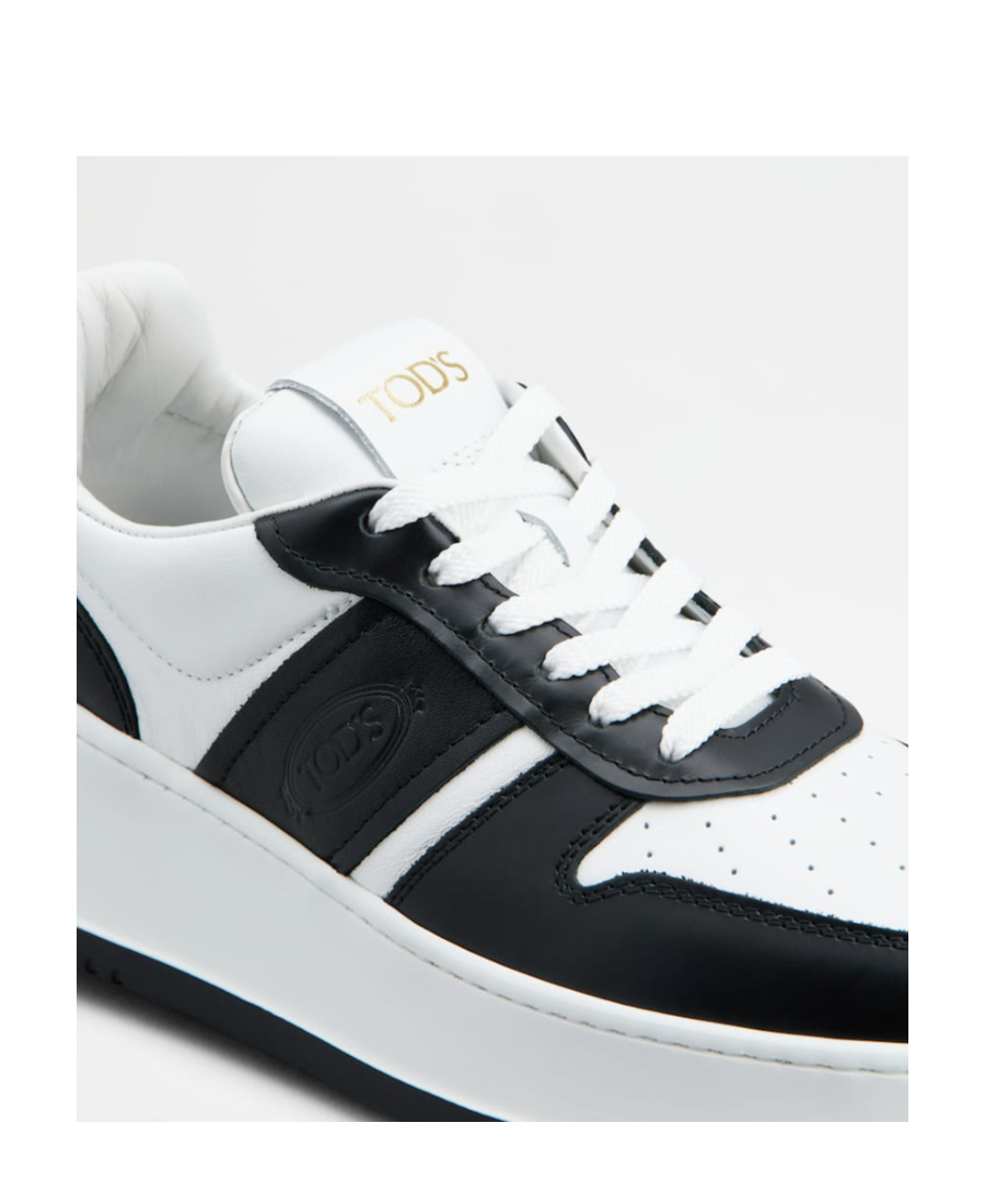 Tod's Logo-debossed Tow-tone Sneakers In White