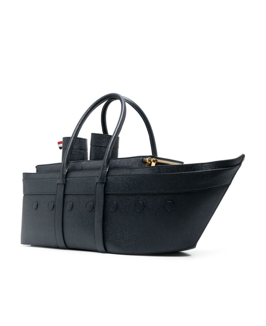 Thom Browne Cruise Liner Tote Bag In Black