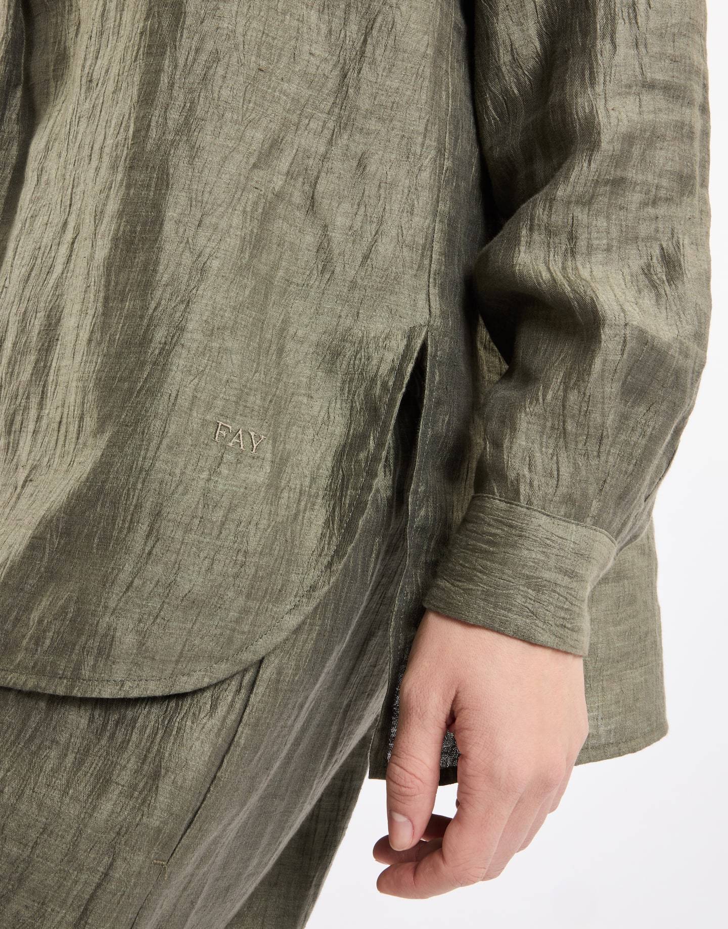 Shop Fay Long-sleeved Shirt In Green