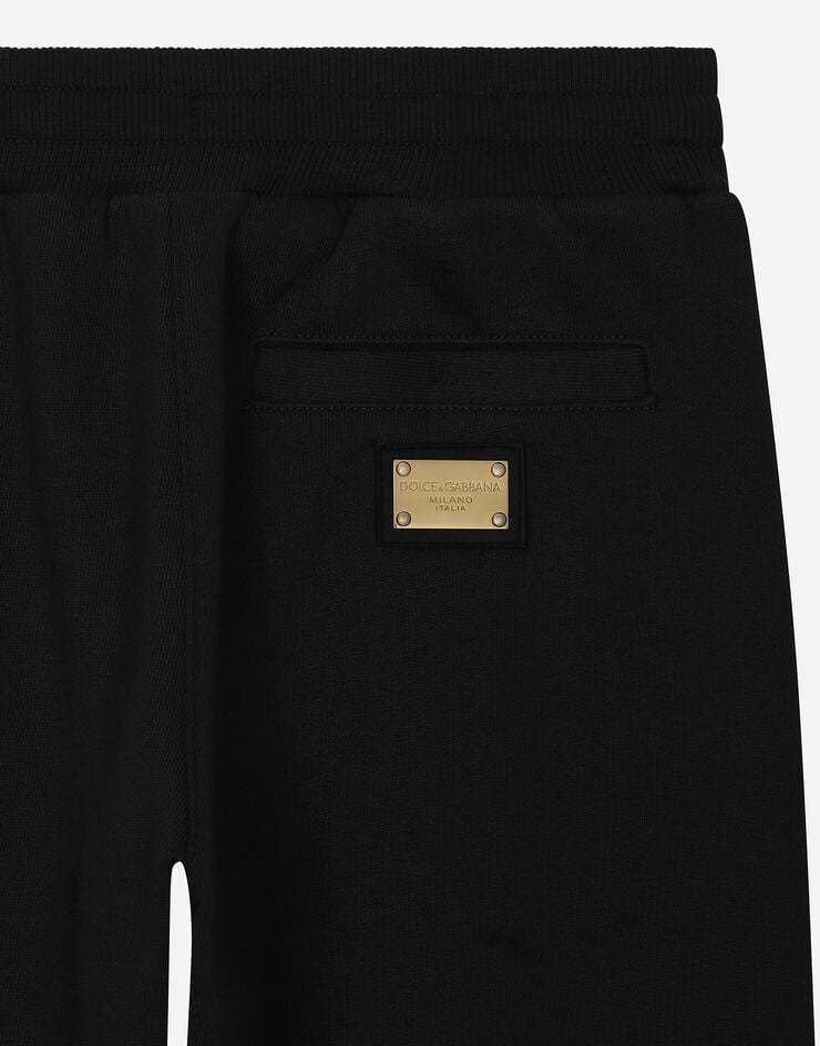 Dolce & Gabbana Cotton Floral Sweatpants In Black