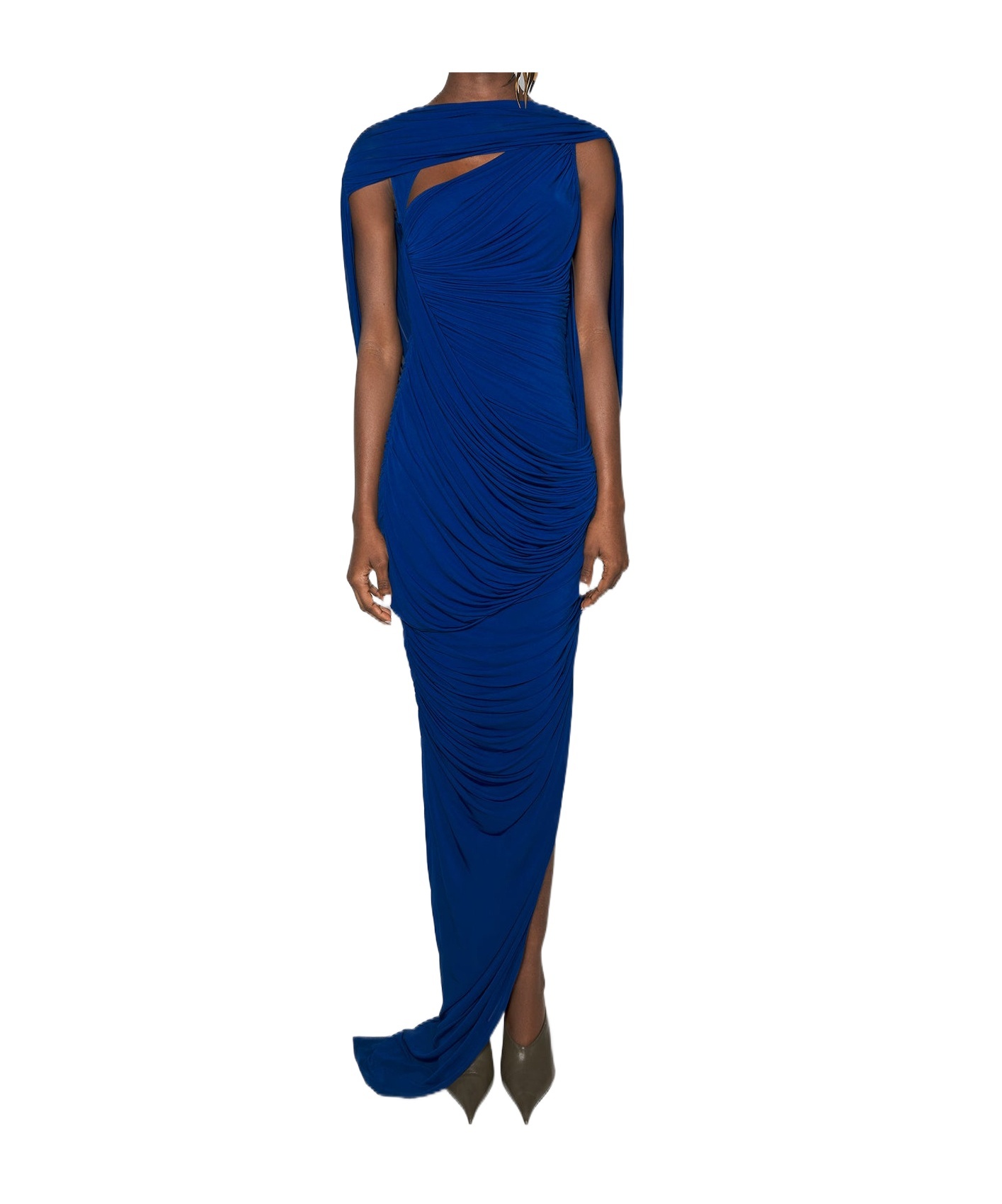 Shop Mugler Draped Backless Gown