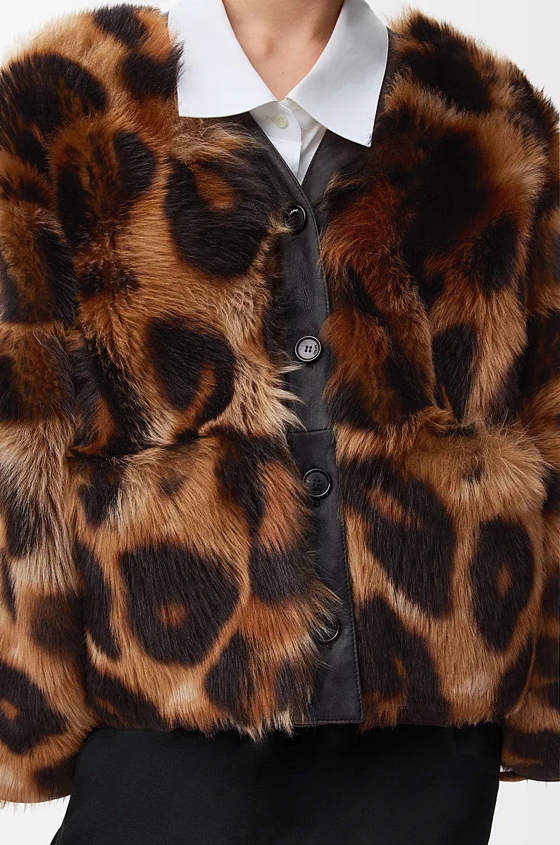 Loewe Leopard-print Shearling Jacket In Multi
