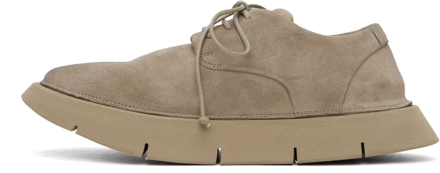 Shop Marsèll Intagliata Suede Derby Shoes In Nude