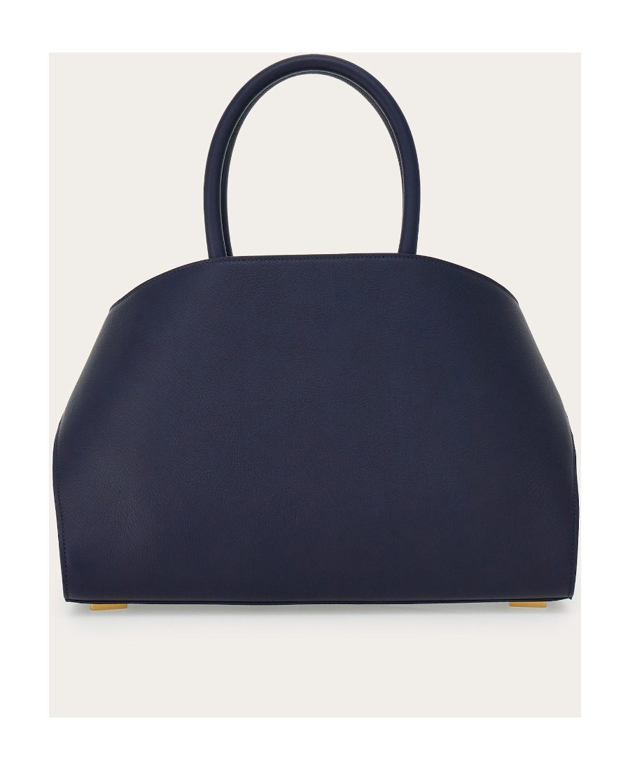 Ferragamo Medium Hug Leather Top Handle Bag In Blue