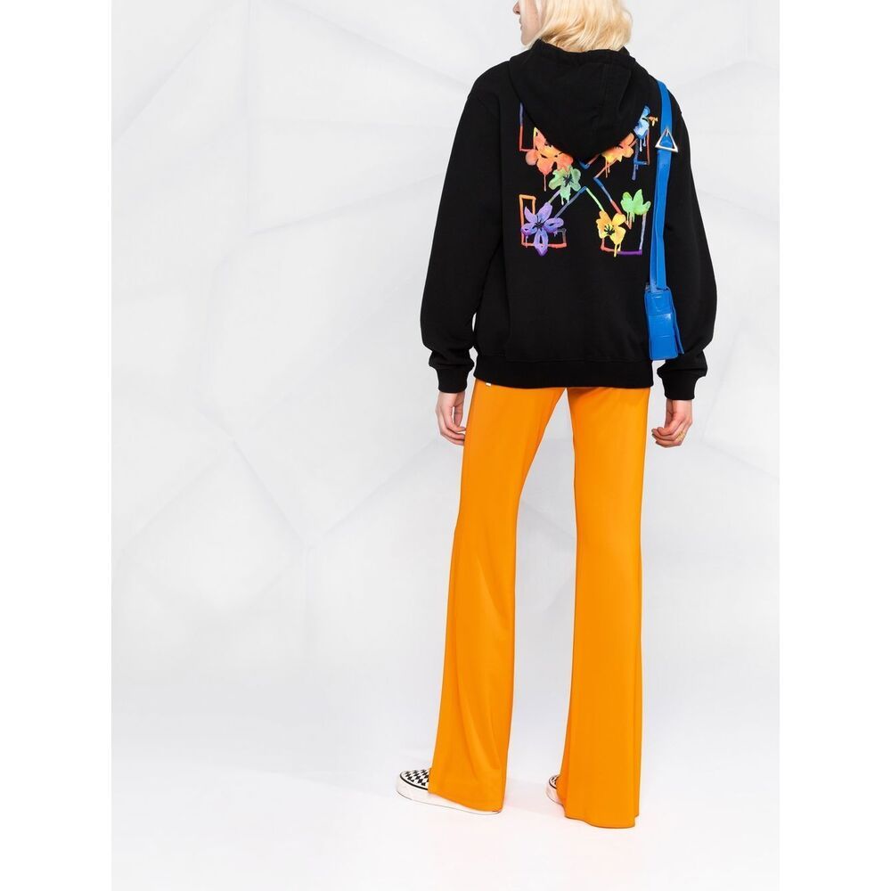 Off-white Arrows-print Drawstring Hoodie In Black
