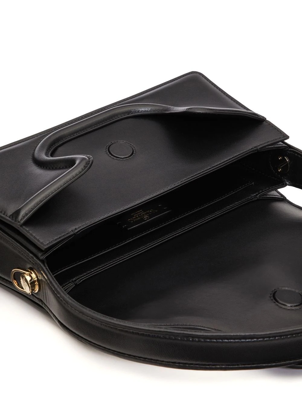 Valentino Sculpture Leather Shoulder Bag In Black