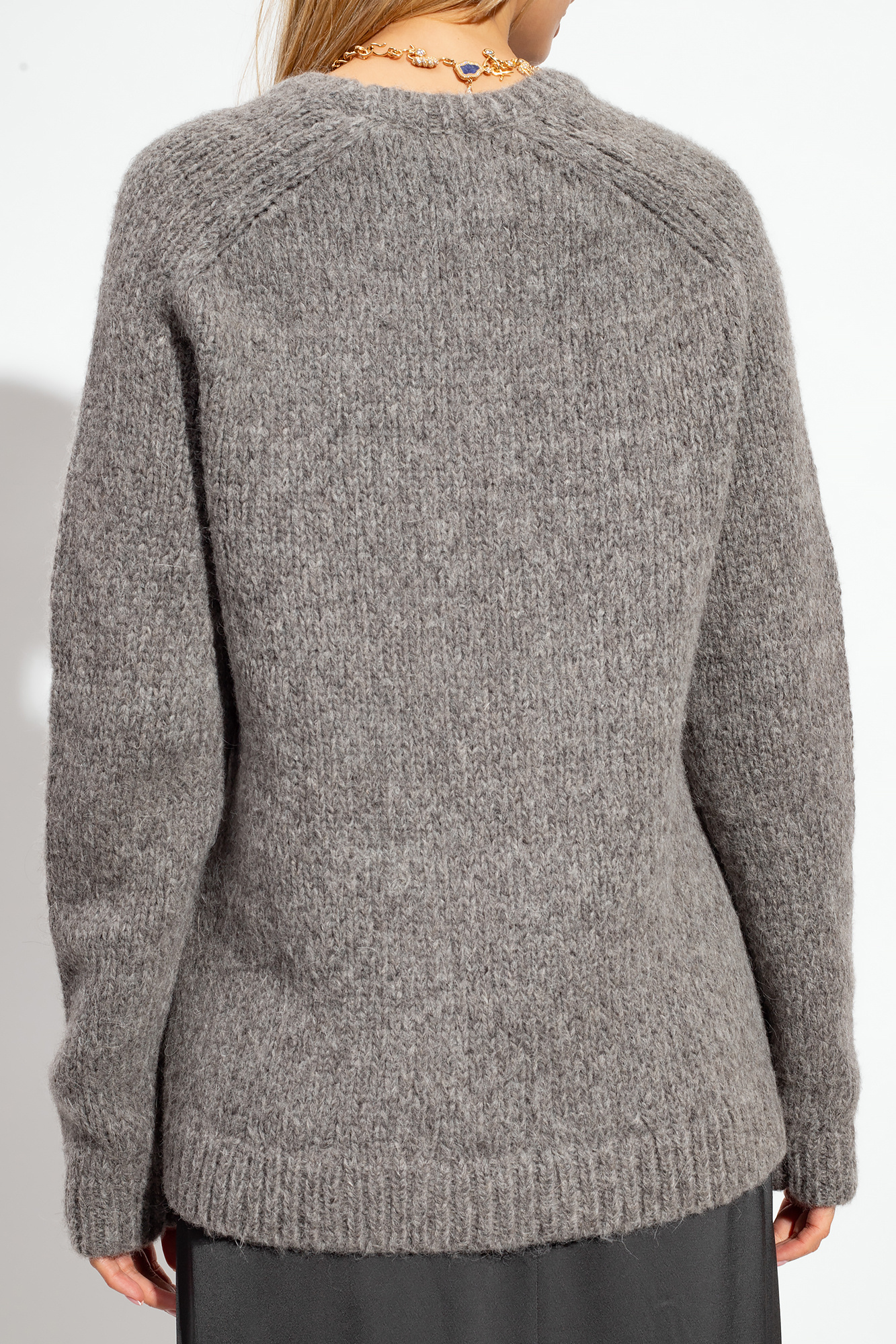 Totême Crew-neck Chunky-knit Jumper In Gray