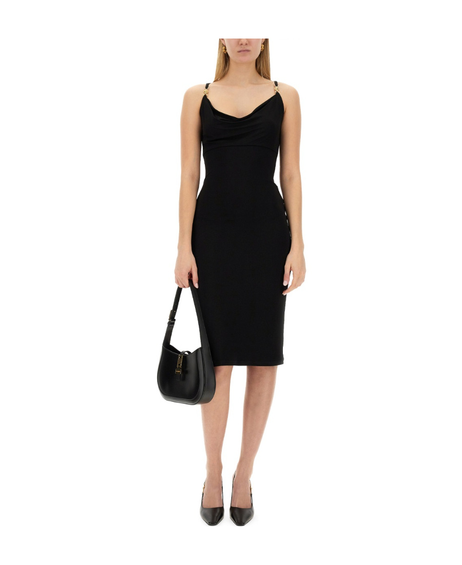 Versace La Medusa Midi Dress In Black