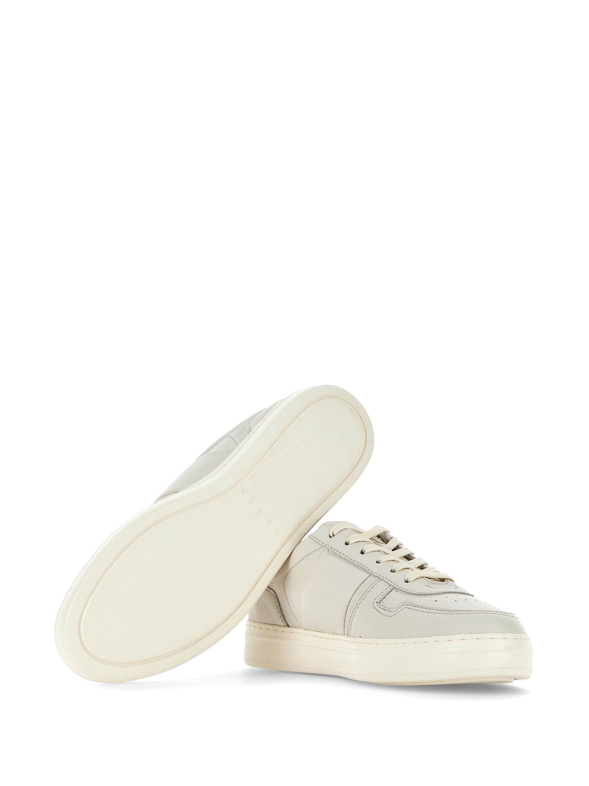 Hogan Smooth And Suede Leather H-tv Sneakers In White