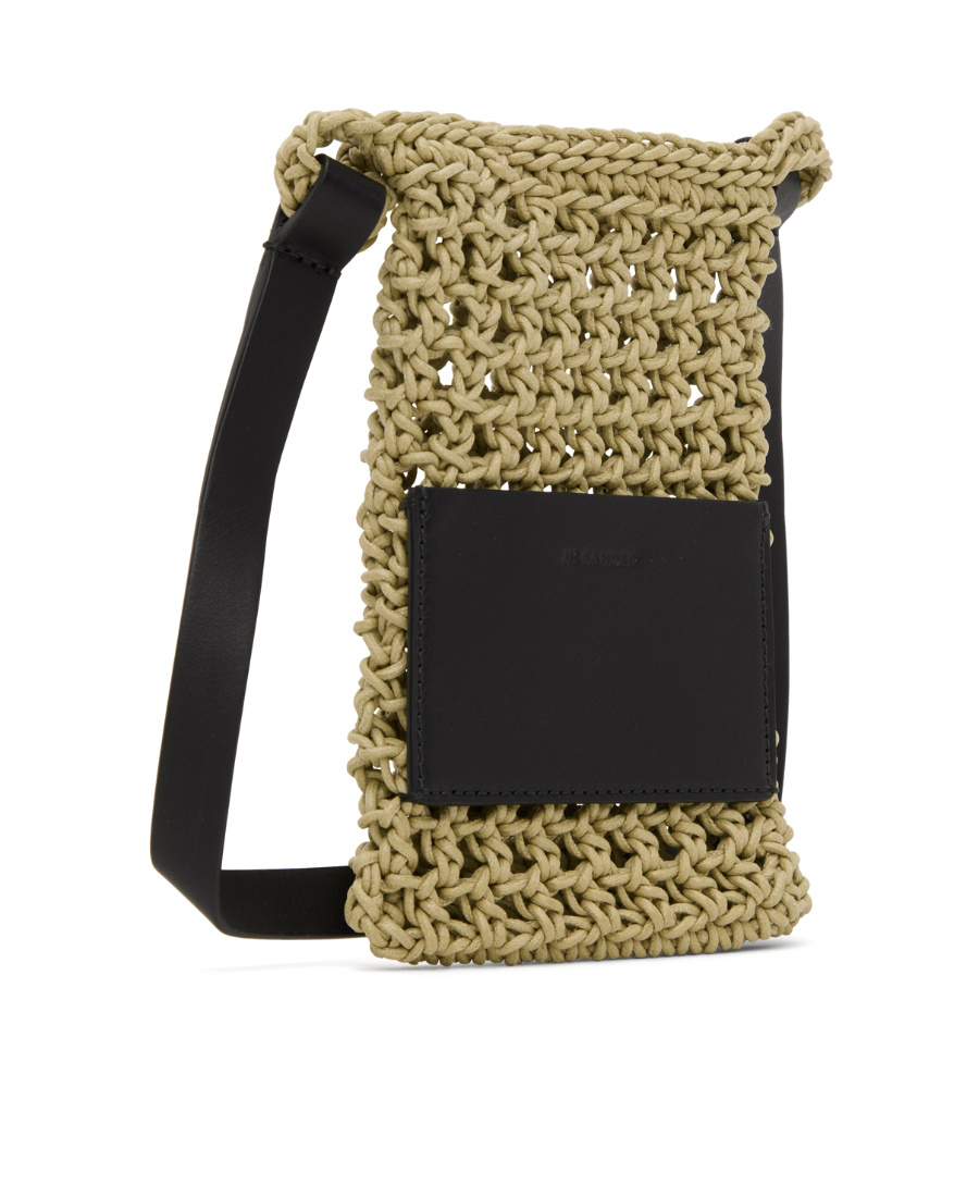 Jil Sander Logo Knotted Shoulder Bag In Black