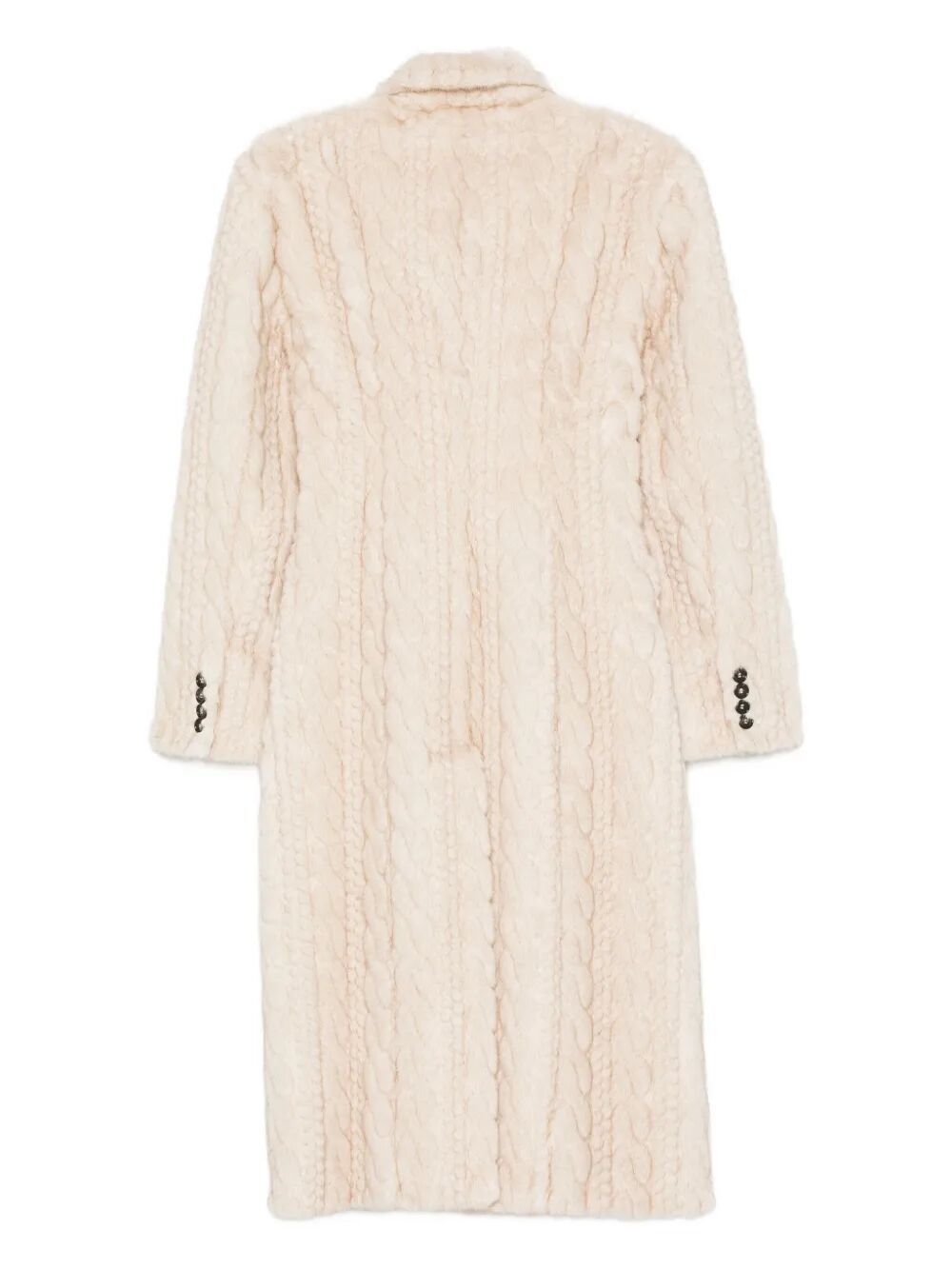 Giuseppe Di Morabito Textured Cable-knit Double-breasted Coat In Gray