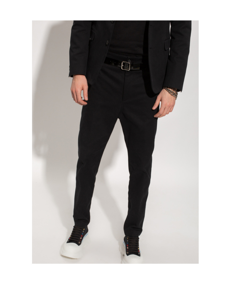 Alexander Mcqueen Pleat-front Trousers In Black