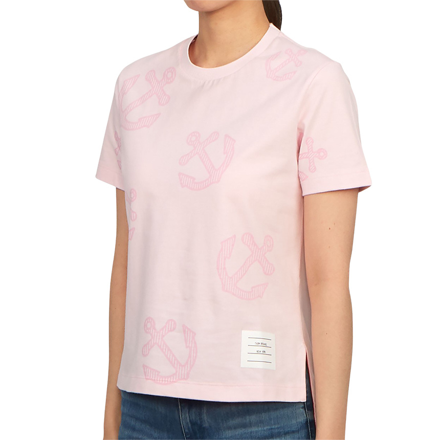 Thom Browne Anchor-print T-shirt In Pink