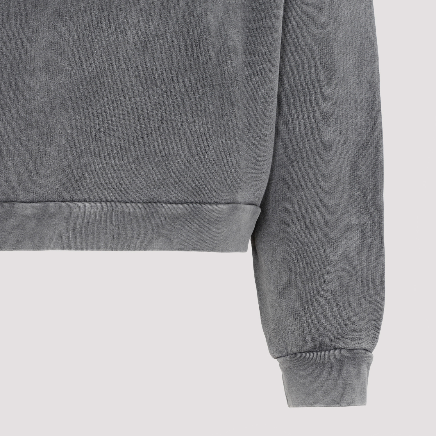 Acne Studios Logo Patch Cotton Hoodie In Gray