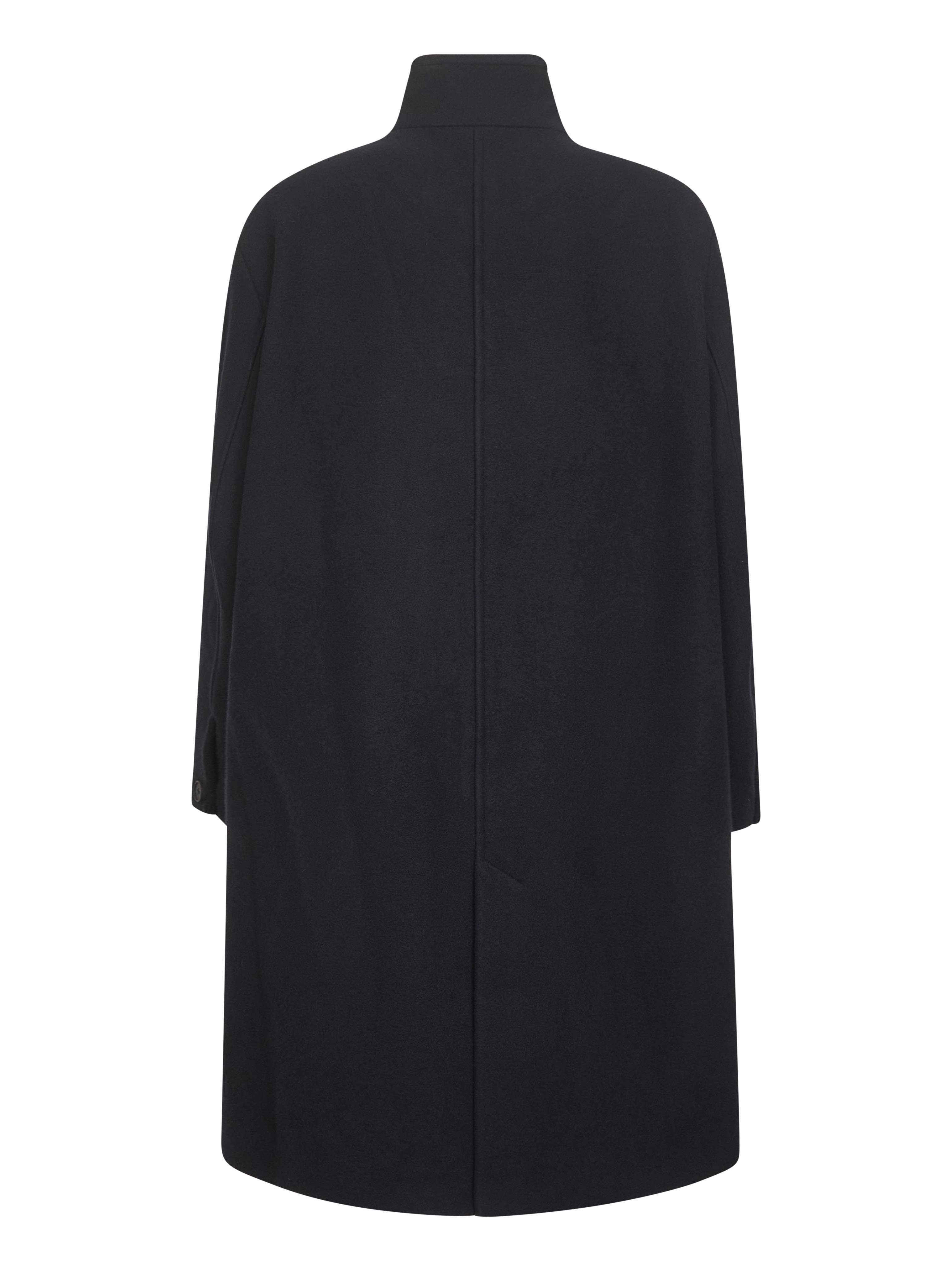 Studio Nicholson Stand Collar Coat In Black