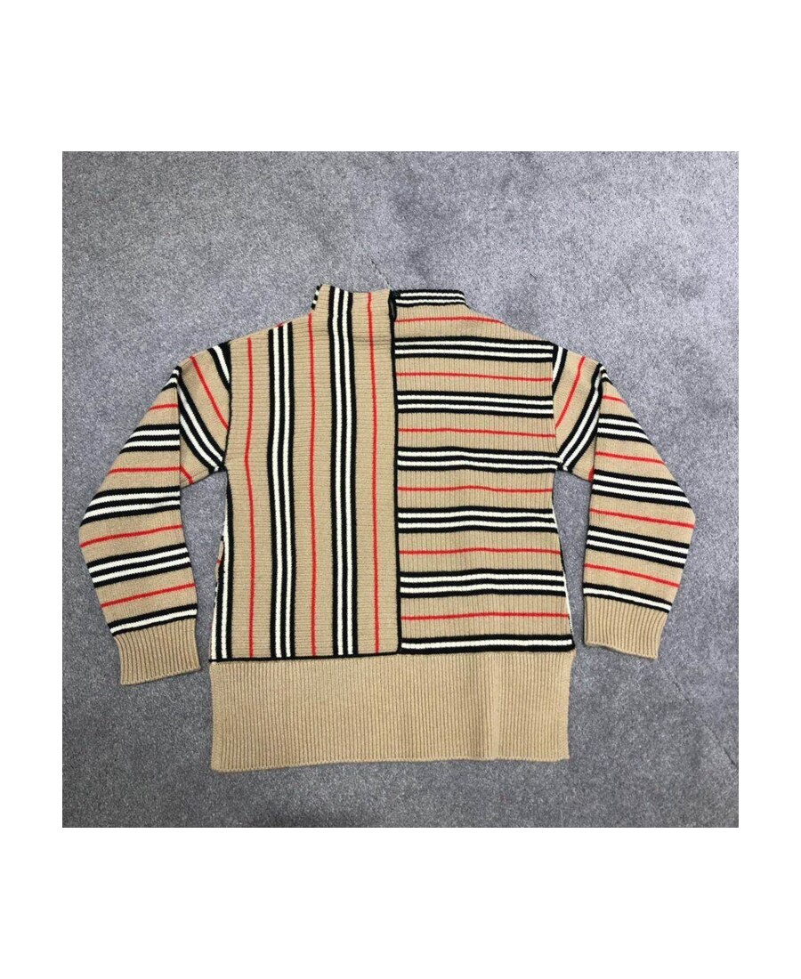 Burberry Contrast Icon Stripe Jumper In Nude