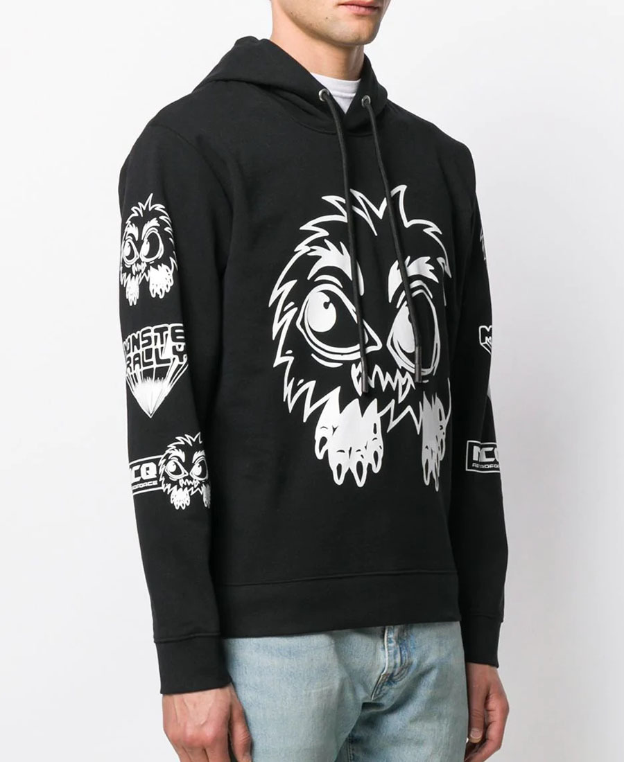 Mcq By Alexander Mcqueen Pattern Printed Hooded Sweater In Black