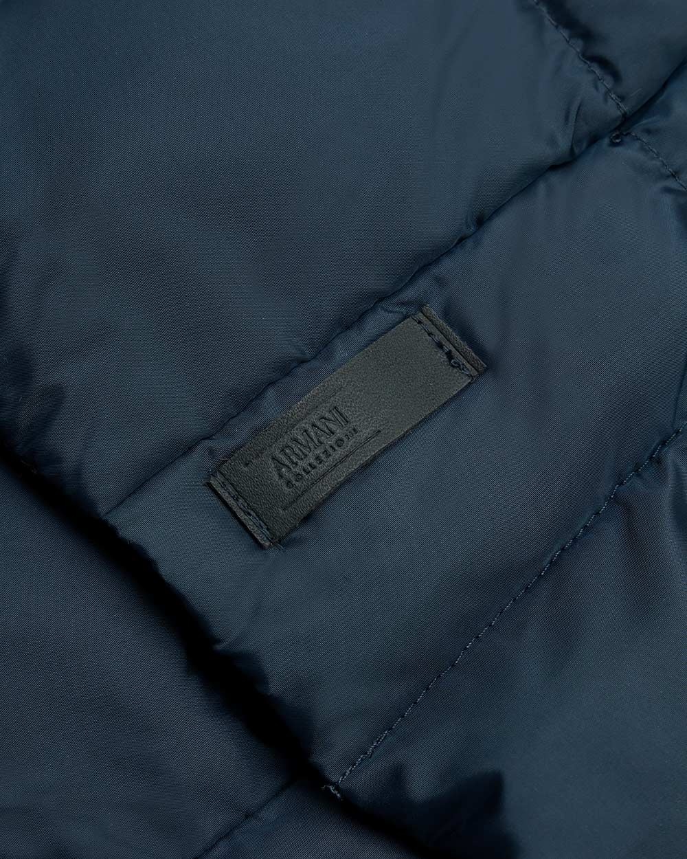 Armani Collezioni Medium And Long Style Plaid Down Jacket In Blue