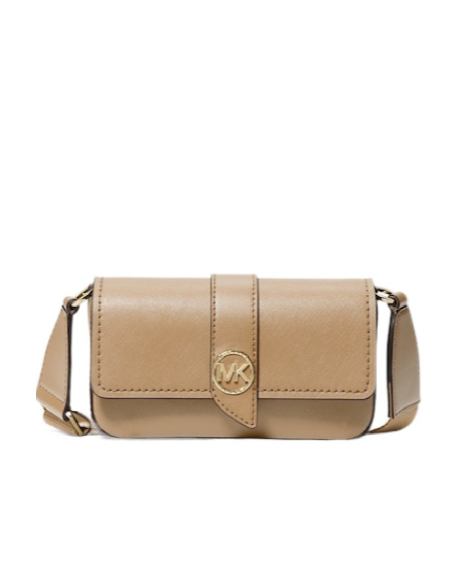 Michael Michael Kors Mini Greenwich Leather Crossbody Bag In Nude