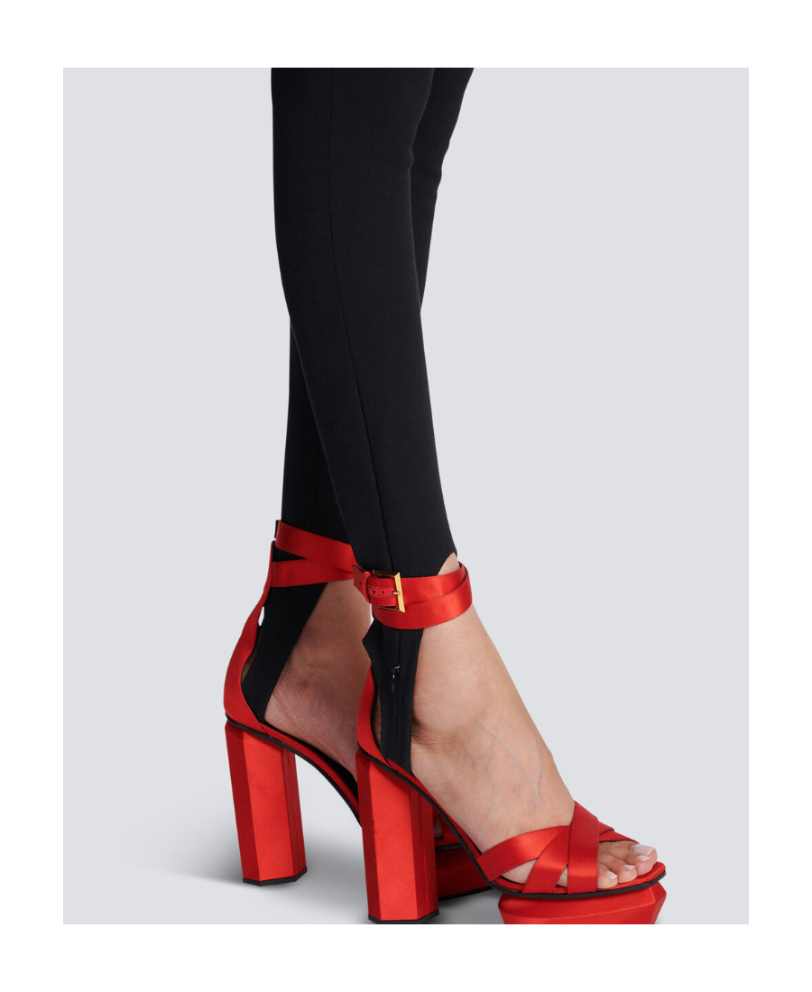 Balmain Black Leggings With Stirrups In Black