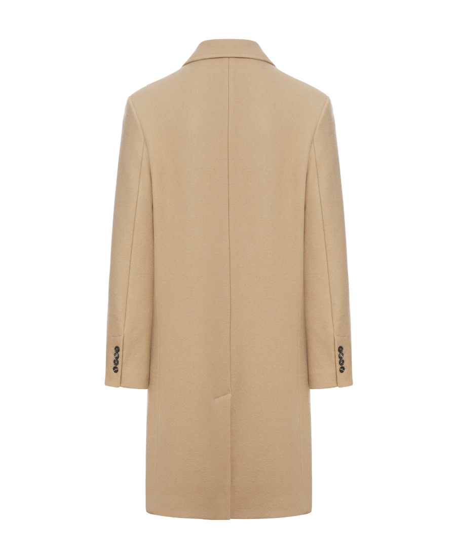 Ami Alexandre Mattiussi Wool Long-sleeved Coat In Nude