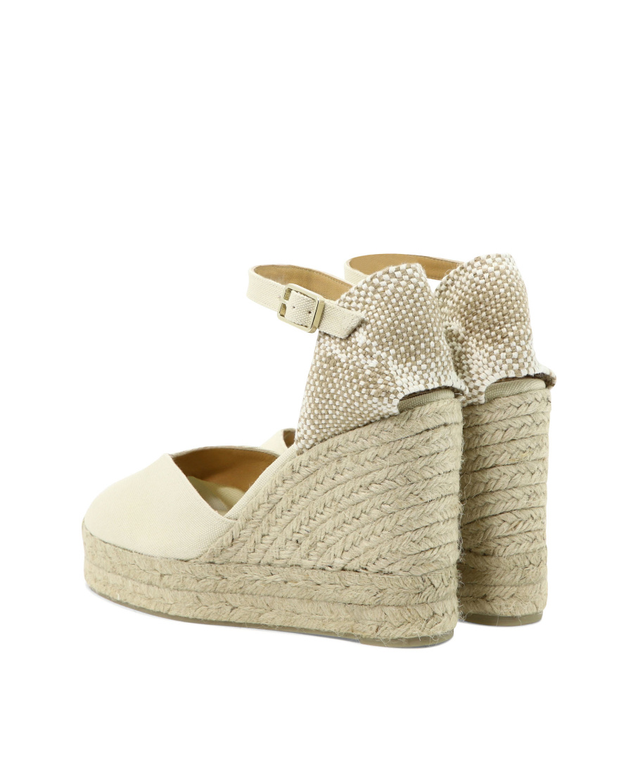 Shop Castaã±er Straw Weave Heels In Nude