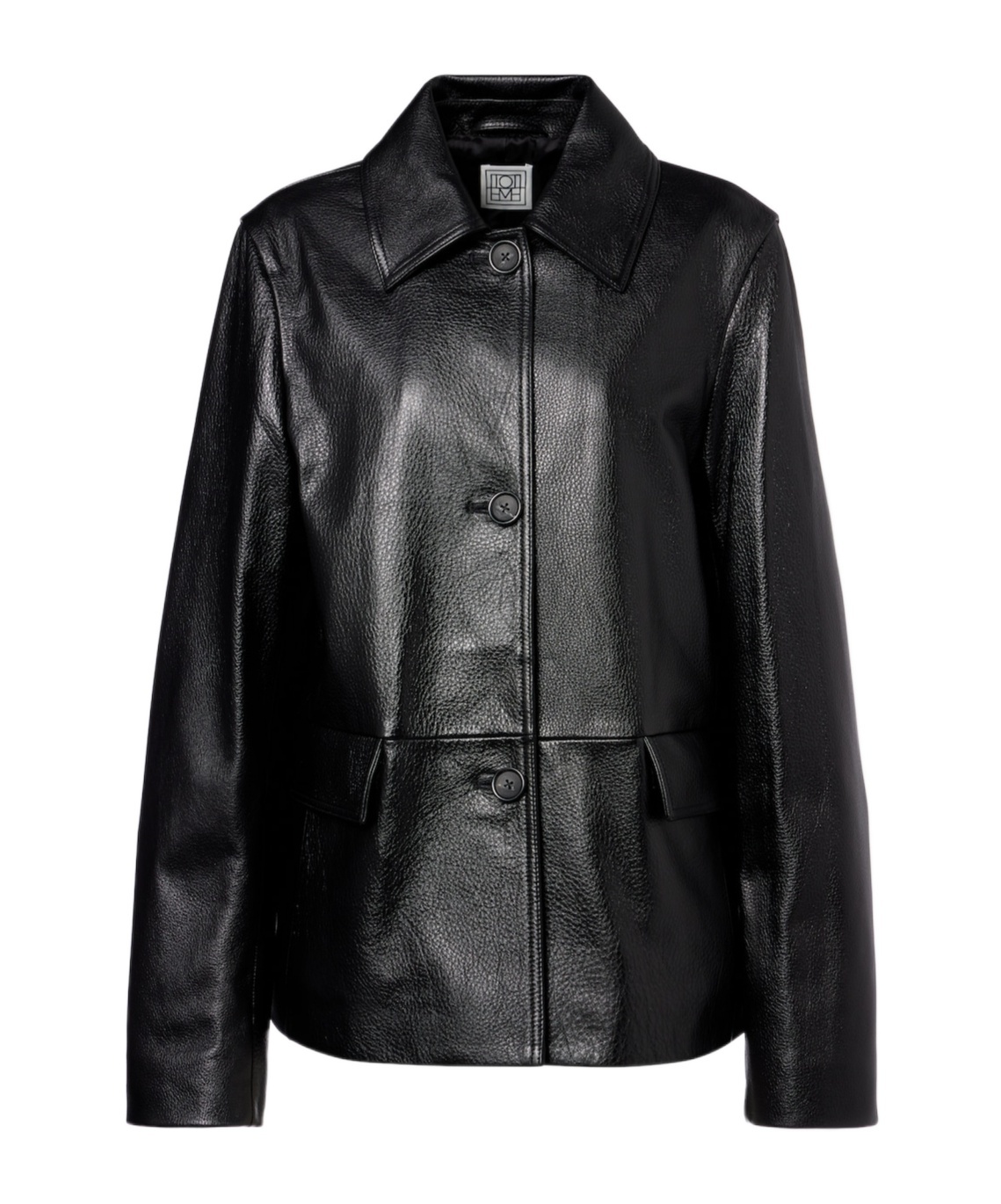 Totême Leather Jacket In Black
