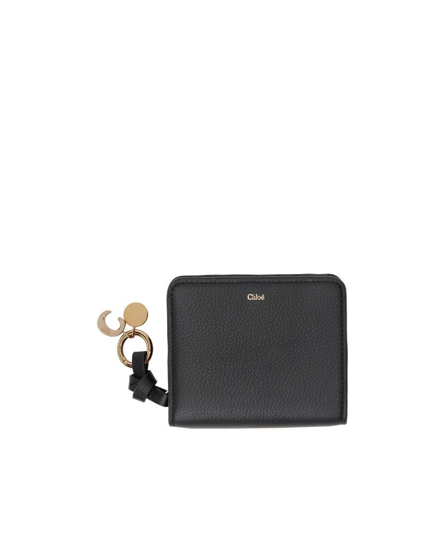Chloé Black Alphabet Zip Compact Wallet In Black
