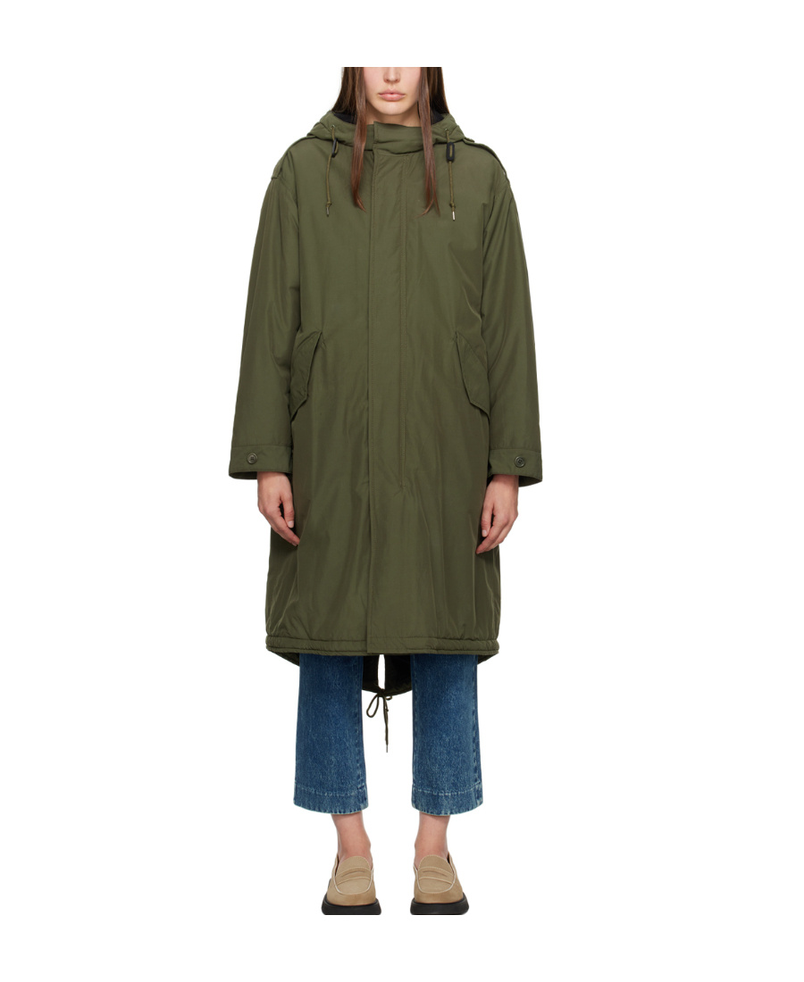 Shop Apc Maxine Two-way Zipper Cotton Suit In Green