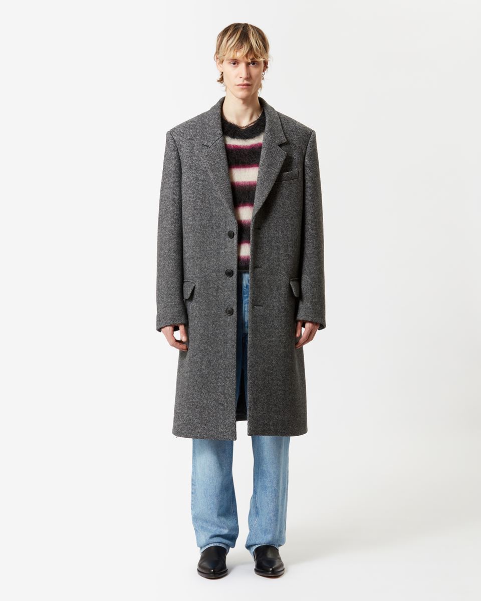 Isabel Marant Marant Johel Herringbone Coat In Black