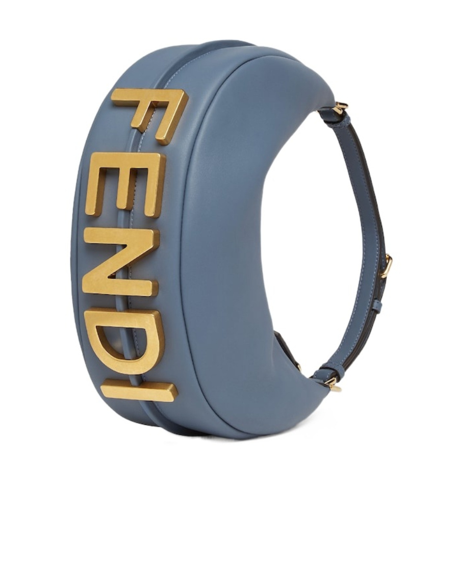 Fendi Mini Handbag With Distinctive Graphic Design In Blue