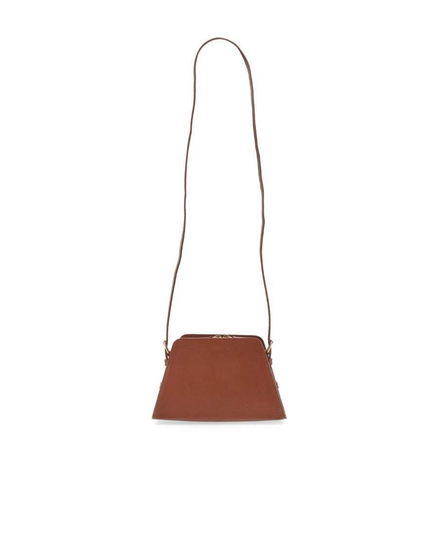 Apc A.p.c. Tetra Logo Detailed Small Shoulder Bag In Brown