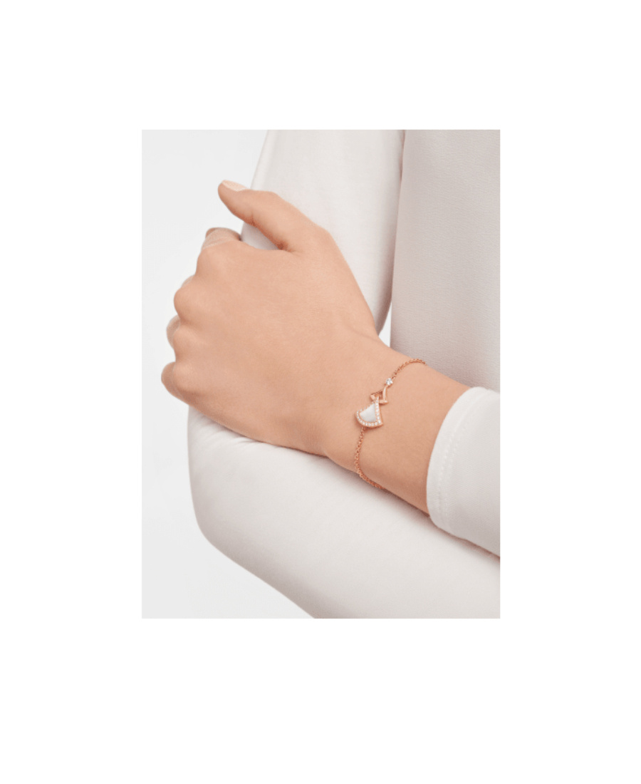 Bvlgari Logo Rose Gold Bracelet In Yellow