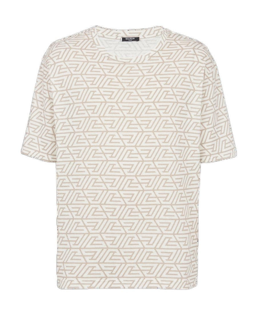 Balmain All-over Graphic-print T-shirt In White