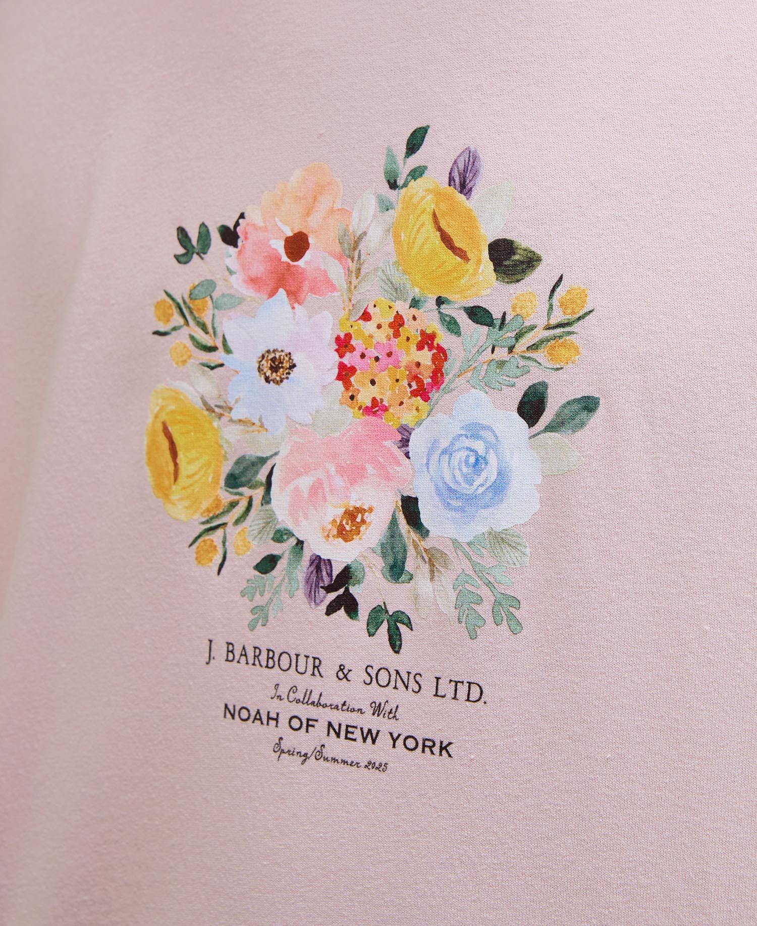 Shop Barbour X Noah Floral T-shirt In Chalk Pink